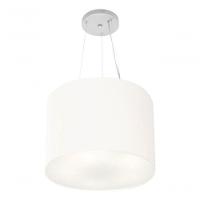 Lustre Pendente Cilíndrico Vivare Md-4183 Cúpula Em Tecido 40x30cm - Bivolt Branco 127/220v - 3
