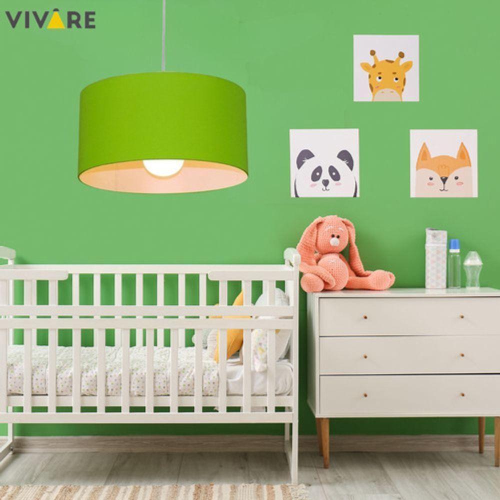 Lustre Pendente Cilíndrico Md-4052 Cúpula Em Tecido 50x21cm Verde Limão - Bivolt - 6