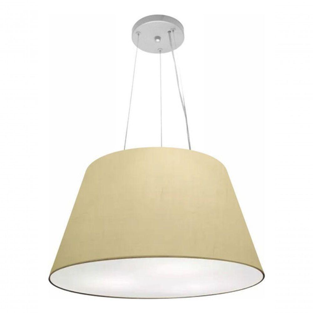 Lustre Pendente Cone Vivare Md-4141 Cúpula Em Tecido 30/50x35cm - Bivolt Algodão-crú 127/220v - 3