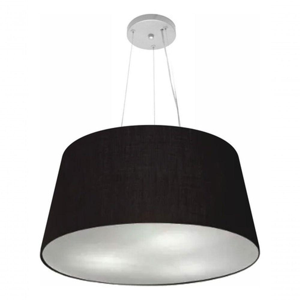 Lustre Pendente Cone Vivare Md-4063 Cúpula Em Tecido 30/60x50cm - Bivolt Preto 127/220v - 3