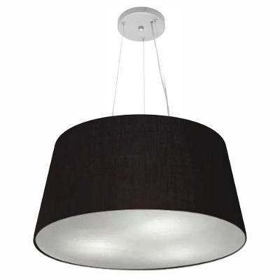 Lustre Pendente Cone Vivare Md-4063 Cúpula Em Tecido 30/60x50cm - Bivolt Preto 127/220v