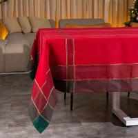 Toalha De Mesa Copa E Cia Unité Xadrez Vermelho Retangular 8 Lugares - 180 X 270 Cm - 4