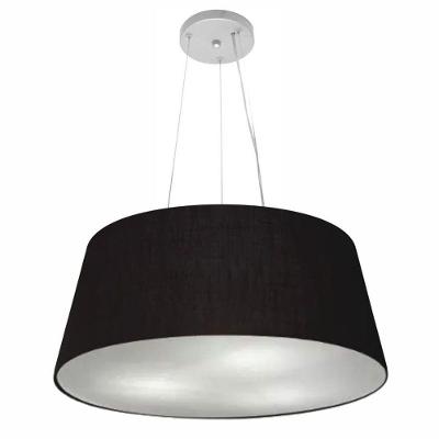 Lustre Pendente Cone Md-4062 Cúpula Em Tecido 25/60x50cm Preto - Bivolt