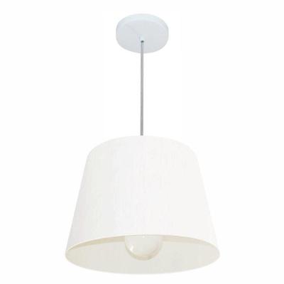 Lustre Pendente Cone Md-4240 Cúpula Em Tecido 30/40x30cm Branco - Bivolt