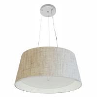 Lustre Pendente Cone Md-4144 Cúpula Em Tecido 25x50x40cm Rustico Bege / Branco - Bivolt - 1