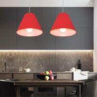 Lustre Pendente Cone Vivare Md-4028 Cúpula Em Tecido 25/30x12cm - Bivolt Bordo 127/220v - 6