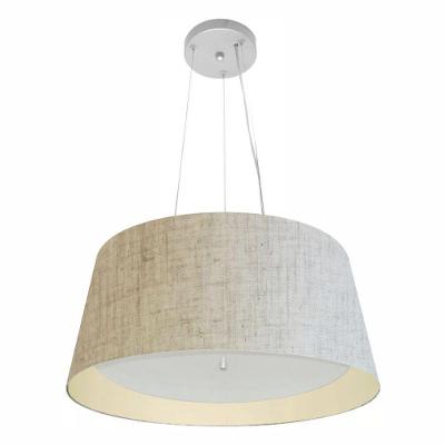 Lustre Pendente Cone Vivare Md-4144 Cúpula Em Tecido 25x50x40cm - Bivolt Rustico-bege-bege 127/220v