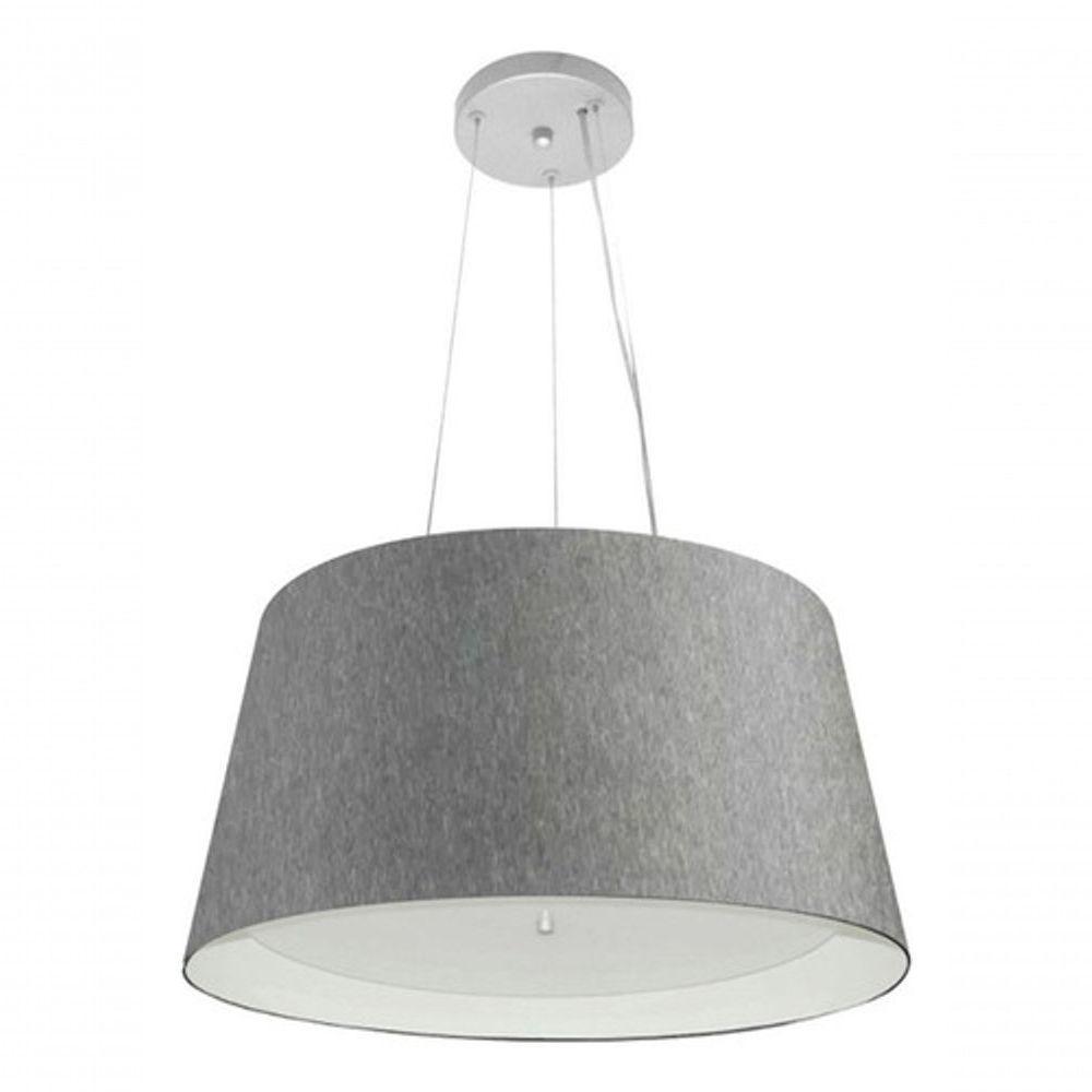 Lustre Pendente Cone Vivare Md-4144 Cúpula Em Tecido 25x50x40cm - Bivolt Branco-rustico-cinza 127/220v - 3