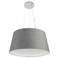 Lustre Pendente Cone Vivare Md-4144 Cúpula Em Tecido 25x50x40cm - Bivolt Branco-rustico-cinza 127/220v - 1