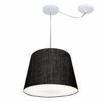 Lustre Pendente Cone Com Desvio Md-4280 Cúpula 30/30x40cm Preto - Bivolt - 1