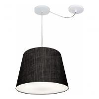 Lustre Pendente Cone Com Desvio Md-4280 Cúpula 30/30x40cm Preto - Bivolt - 5