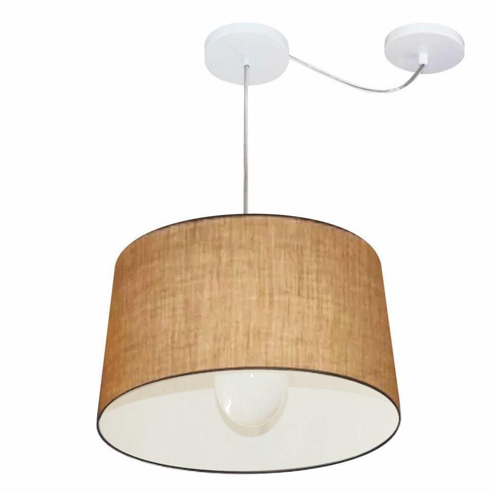 Lustre Pendente Cone Com Desvio Md-4275 Cúpula 30/45x40cm Palha - Bivolt - 1