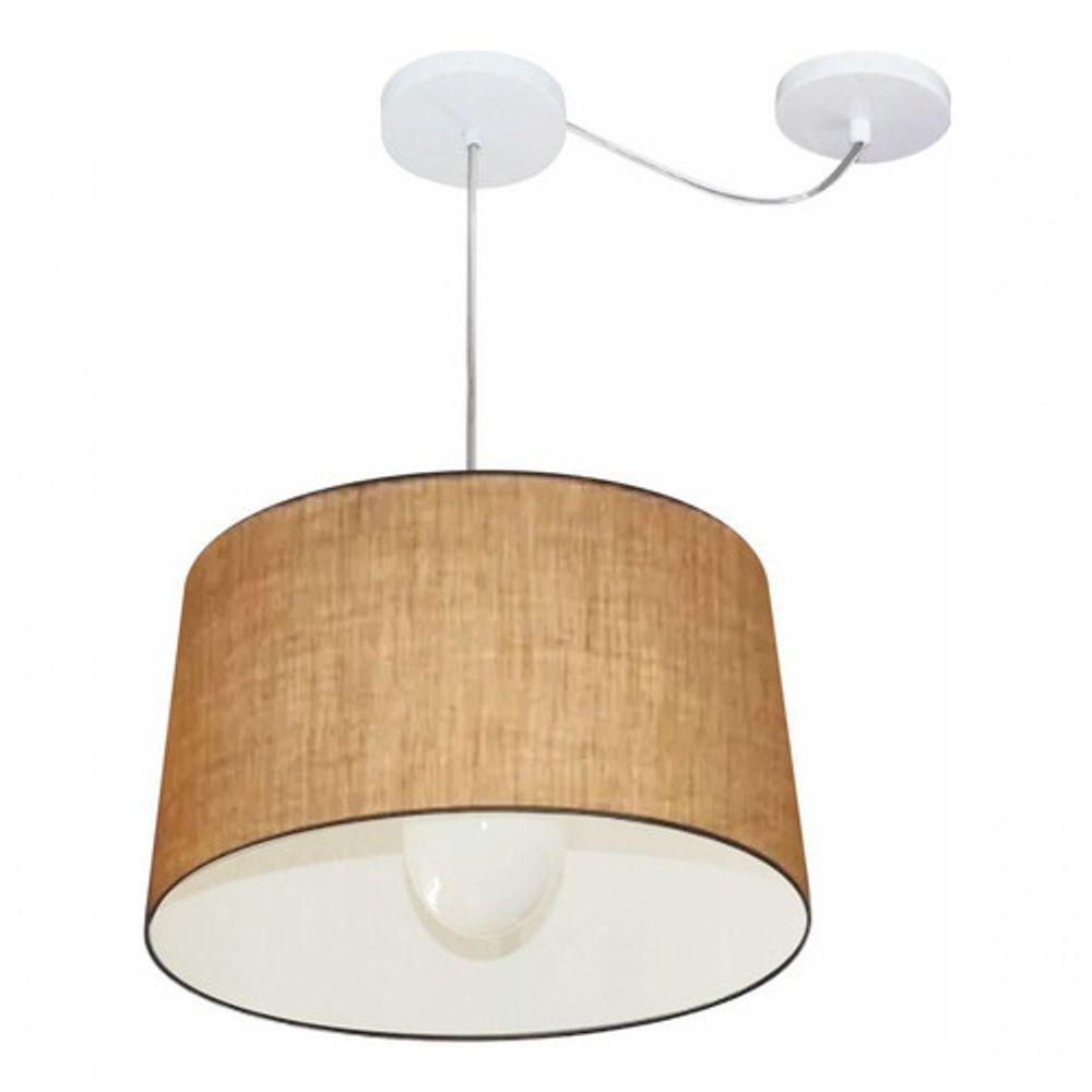 Lustre Pendente Cone Com Desvio Md-4275 Cúpula 30/45x40cm Palha - Bivolt - 3