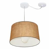 Lustre Pendente Cone Com Desvio Md-4275 Cúpula 30/45x40cm Palha - Bivolt - 1