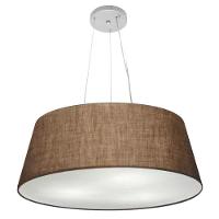 Lustre Pendente Cone Vivare Md-4072 Cúpula Em Tecido 30/80x65cm - Bivolt Café 127/220v - 1