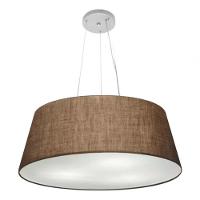 Lustre Pendente Cone Vivare Md-4072 Cúpula Em Tecido 30/80x65cm - Bivolt Café 127/220v - 3