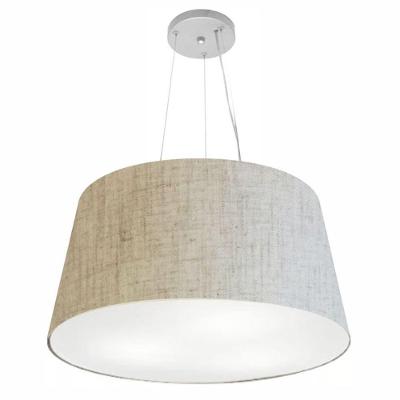 Lustre Pendente Cone Md-4063 Cúpula Em Tecido 30/60x50cm Rustico Bege - Bivolt