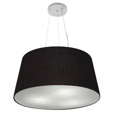 Lustre Pendente Cone Md-4063 Cúpula Em Tecido 30/60x50cm Preto - Bivolt