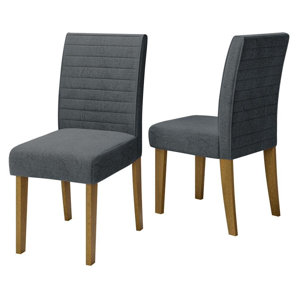 Conjunto Com 2 Cadeiras De Jantar Multimóveis Cr50041 Grafite Grafite - 1