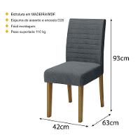 Conjunto Com 2 Cadeiras De Jantar Multimóveis Cr50041 Grafite Grafite - 4