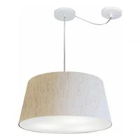 Lustre Pendente Cone Com Desvio Md-4282 Cúpula 21/40x50cm Linho Bege - Bivolt - 3