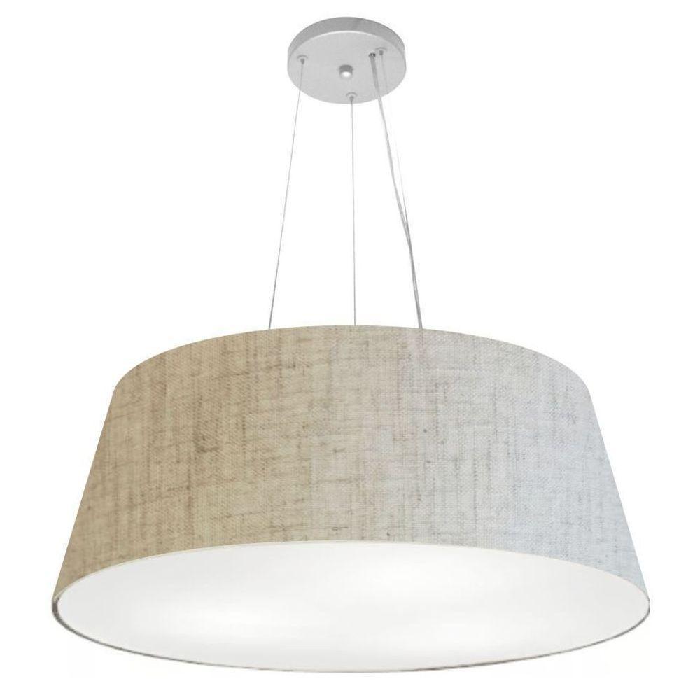 Lustre Pendente Cone Vivare Md-4072 Cúpula Em Tecido 30/80x65cm - Bivolt Rustico-bege 127/220v - 1