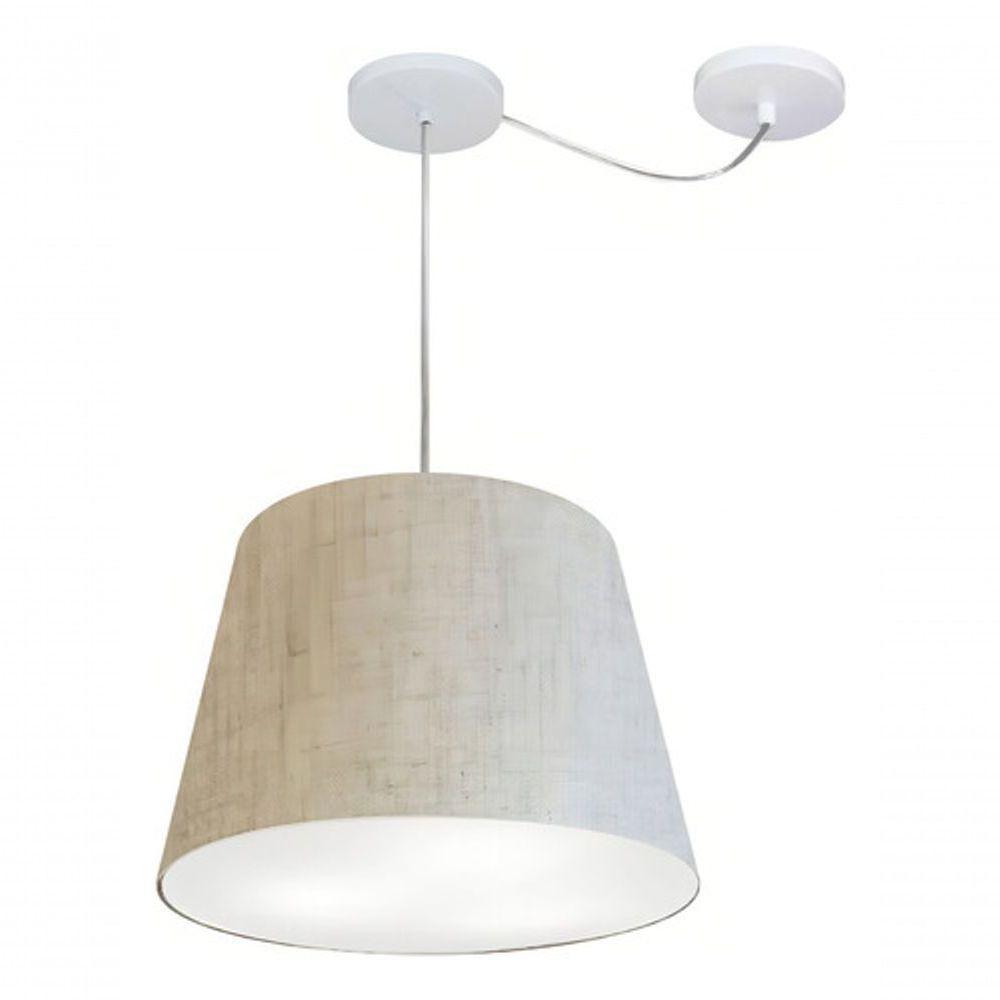 Lustre Pendente Cone Com Desvio Md-4280 Cúpula 30/30x40cm Rustico Bege - Bivolt - 3