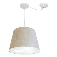 Lustre Pendente Cone Com Desvio Md-4280 Cúpula 30/30x40cm Rustico Bege - Bivolt - 3