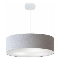 Lustre Pendente Cilíndrico Vivare Md-4221 Cúpula Em Tecido 60x15cm - Bivolt Rustico-cinza 127/220v