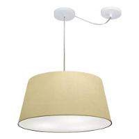 Lustre Pendente Cone Com Desvio Md-4282 Cúpula 21/40x50cm Algodão Crú - Bivolt - 3