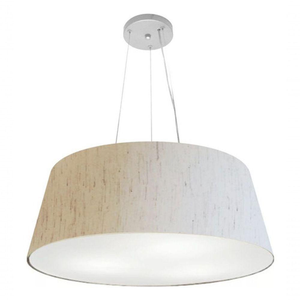 Lustre Pendente Cone Md-4072 Cúpula Em Tecido 30/80x65cm Linho Bege - Bivolt - 3