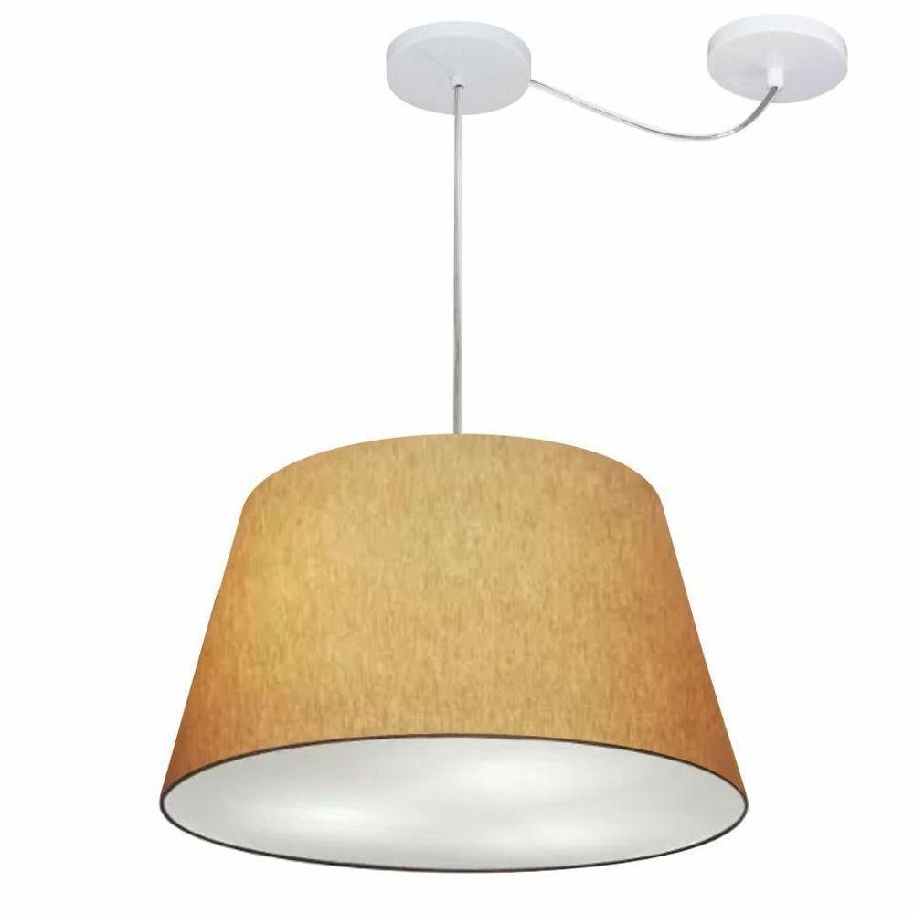 Lustre Pendente Cone Com Desvio Md-4279 Cúpula 21/30x40cm Palha - Bivolt - 1