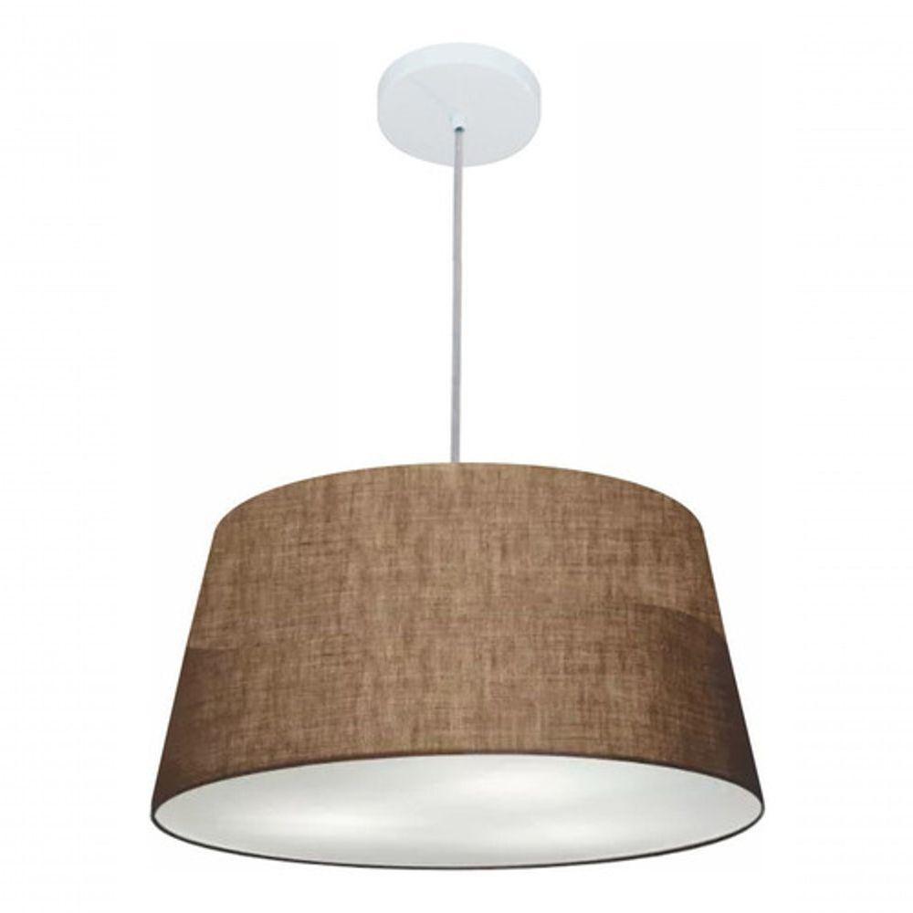 Lustre Pendente Cone Vivare Md-4050 Cúpula Em Tecido 21/50x40cm - Bivolt Café 127/220v - 3