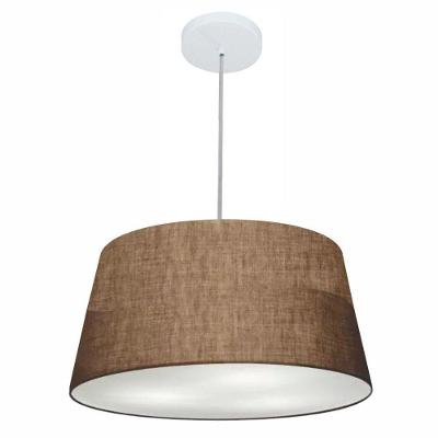 Lustre Pendente Cone Vivare Md-4050 Cúpula Em Tecido 21/50x40cm - Bivolt Café 127/220v