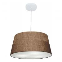 Lustre Pendente Cone Vivare Md-4050 Cúpula Em Tecido 21/50x40cm - Bivolt Café 127/220v - 3
