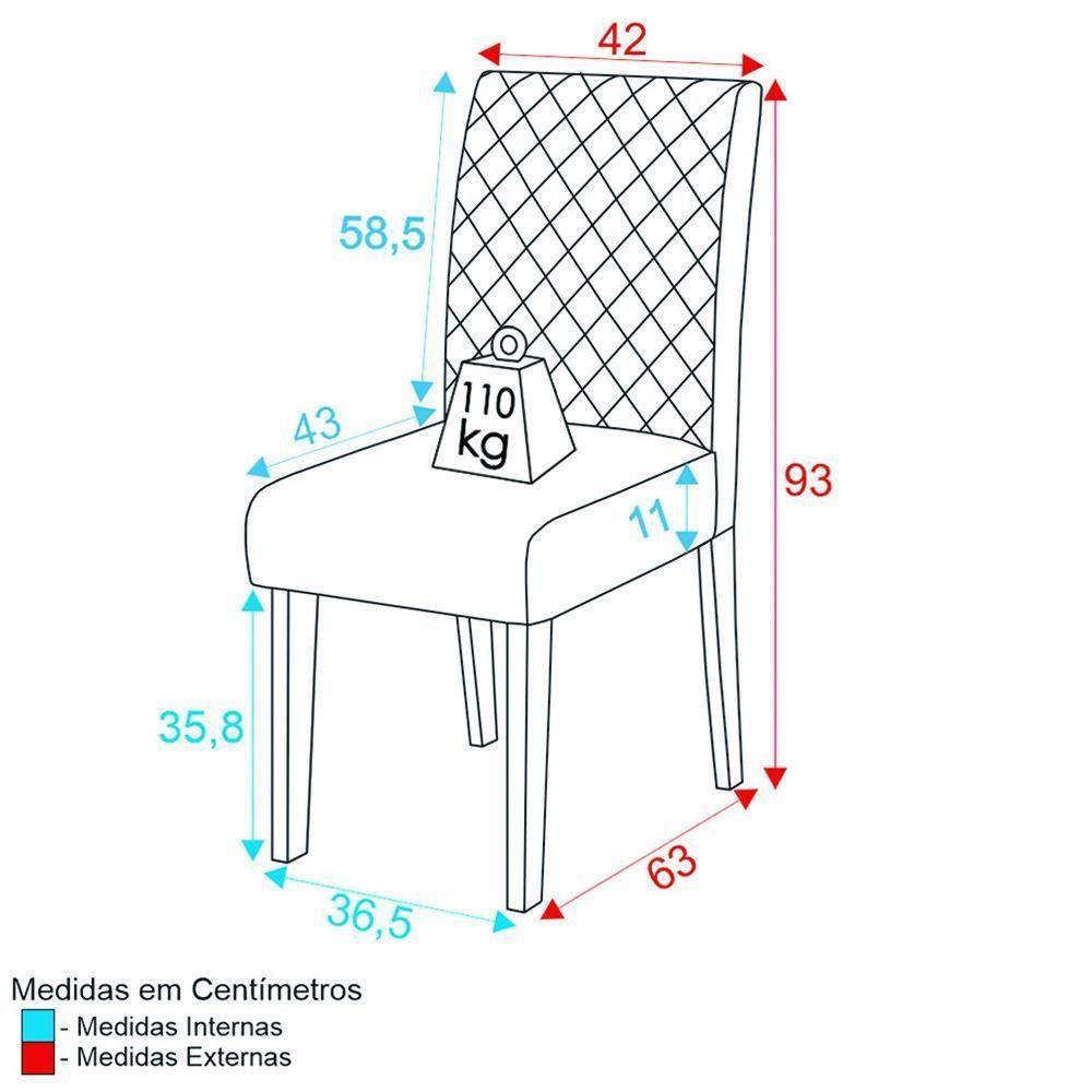 Conjunto Com 2 Cadeiras De Jantar Multimóveis Cr50039 Mascavo Mascavo - 3