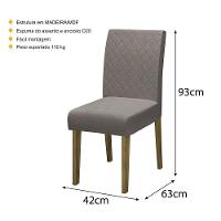 Conjunto Com 2 Cadeiras De Jantar Multimóveis Cr50039 Mascavo Mascavo - 4