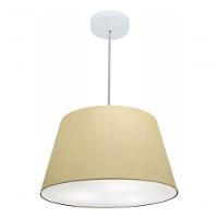 Lustre Pendente Cone Vivare Md-4021 Cúpula Em Tecido 21/40x30cm - Bivolt Algodão-crú 127/220v