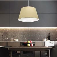 Lustre Pendente Cone Vivare Md-4021 Cúpula Em Tecido 21/40x30cm - Bivolt Algodão-crú 127/220v - 6