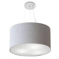 Lustre Pendente Cilíndrico Vivare Md-4187 Cúpula Em Tecido 45x30cm - Bivolt Rustico-cinza 127/220v - 1