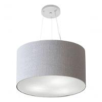 Lustre Pendente Cilíndrico Vivare Md-4187 Cúpula Em Tecido 45x30cm - Bivolt Rustico-cinza 127/220v - 3