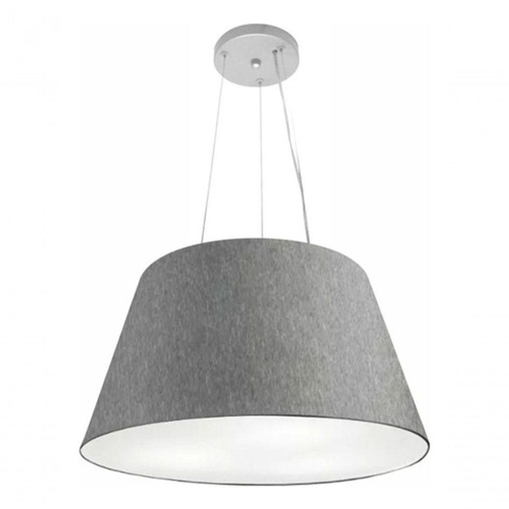 Lustre Pendente Cone Md-4141 Cúpula Em Tecido 30/50x35cm Rustico Cinza - Bivolt - 3