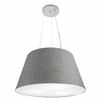 Lustre Pendente Cone Md-4141 Cúpula Em Tecido 30/50x35cm Rustico Cinza - Bivolt