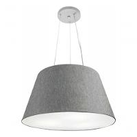 Lustre Pendente Cone Md-4141 Cúpula Em Tecido 30/50x35cm Rustico Cinza - Bivolt - 3