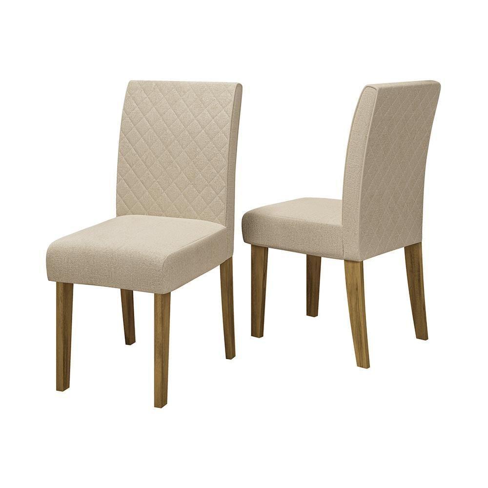 Conjunto Com 2 Cadeiras De Jantar Multimóveis Cr50039 Bege Bege - 1