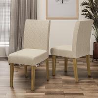 Conjunto Com 2 Cadeiras De Jantar Multimóveis Cr50039 Bege Bege - 2