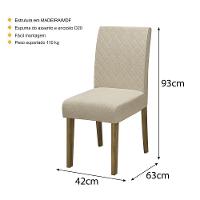 Conjunto Com 2 Cadeiras De Jantar Multimóveis Cr50039 Bege Bege - 4