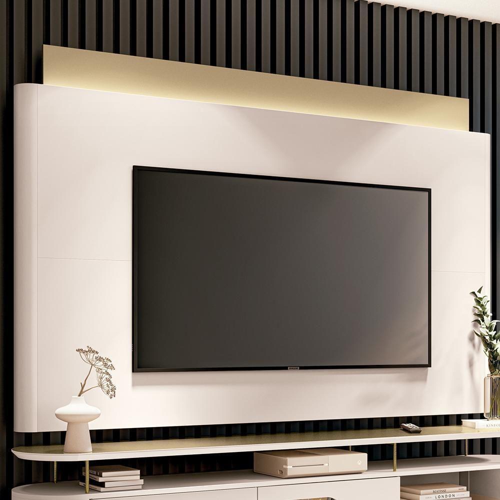 Painel Suspenso Nobre Off White-champanhe Para Tv Até 85 - Hb Móveis Off White-champanhe - 2