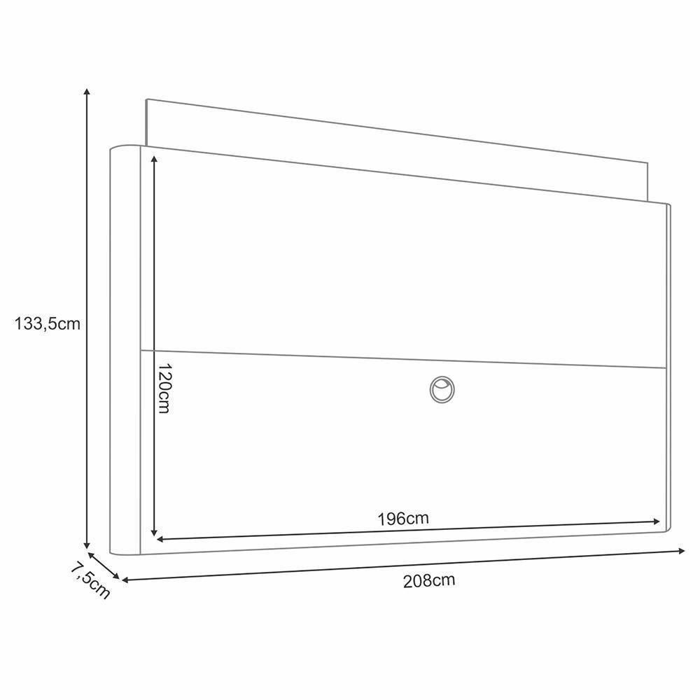 Painel Suspenso Nobre Off White-champanhe Para Tv Até 85 - Hb Móveis Off White-champanhe - 4