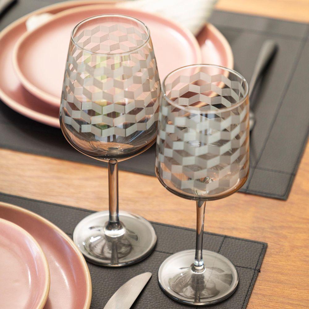 Taça Copa E Cia Geo 490ml Em Vidro Fumê - 3